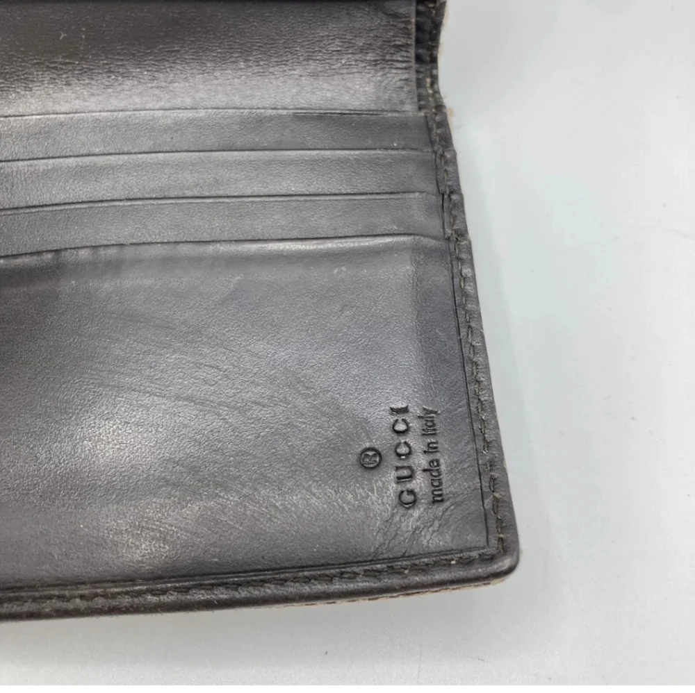 🤎🔹️GUCCI 🔹️purse Leather wallet Italy GG Canvas Brown Supreme - Picture 15 of 15